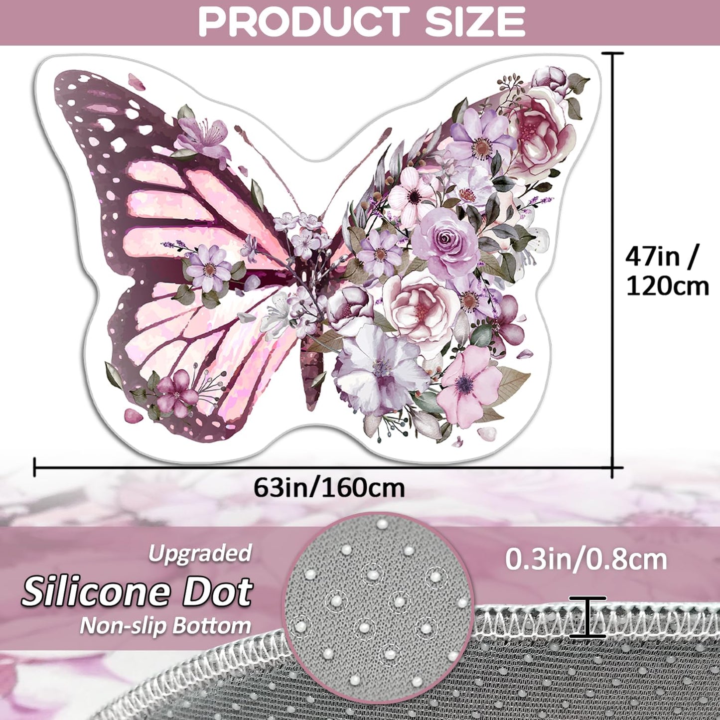 Pink Butterfly Area Rug