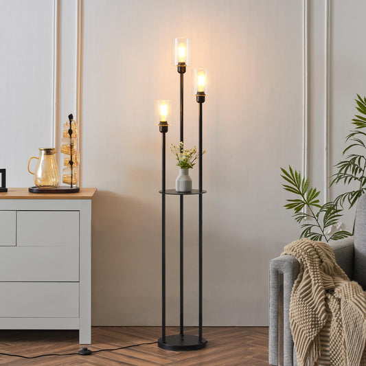 Modern Floor Lamp with Shelves