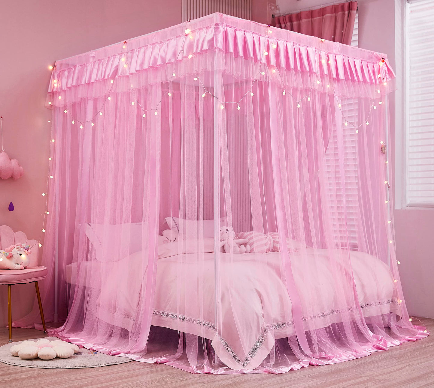 Pink Bed Canopy for Girls