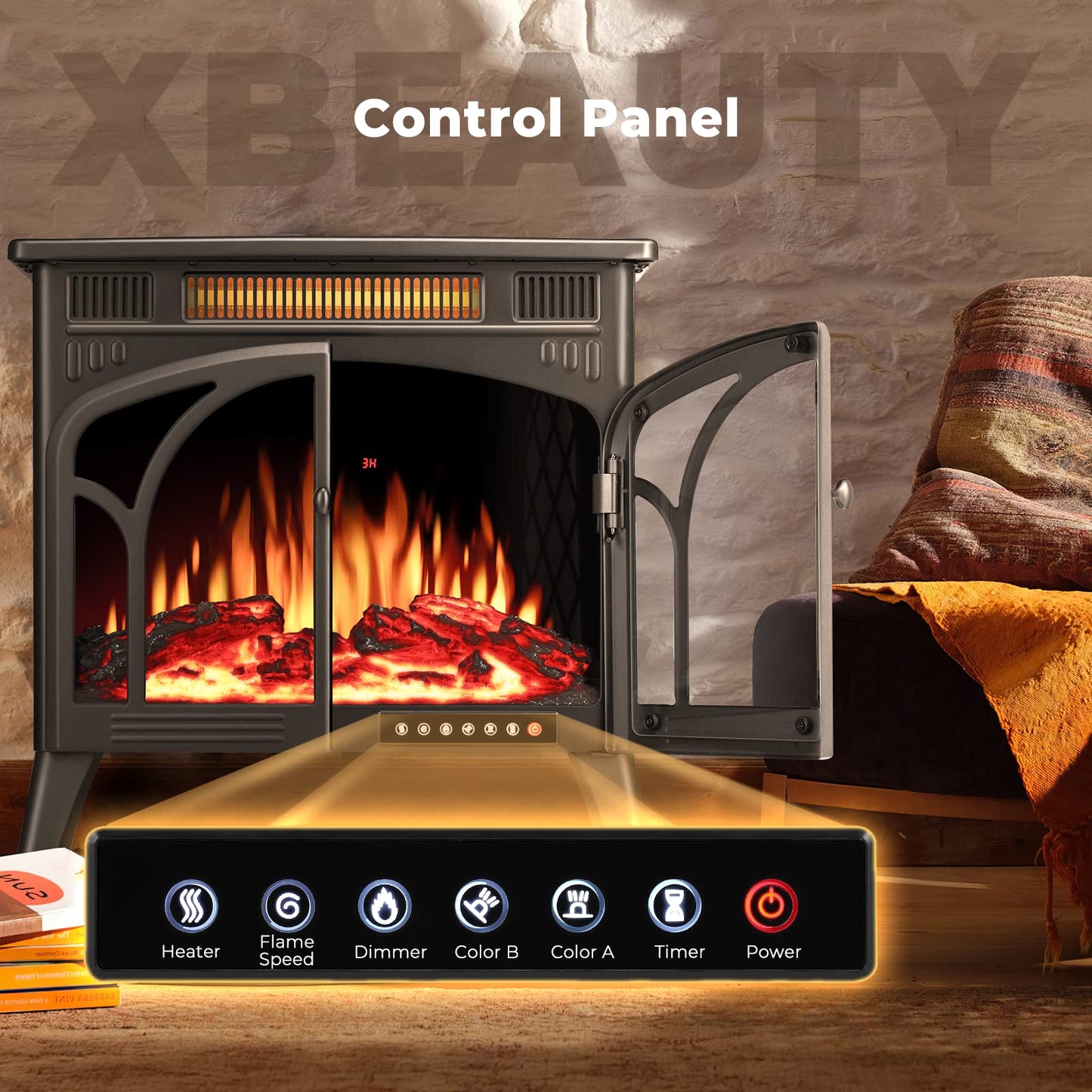 Portable Electric Fireplace Heater