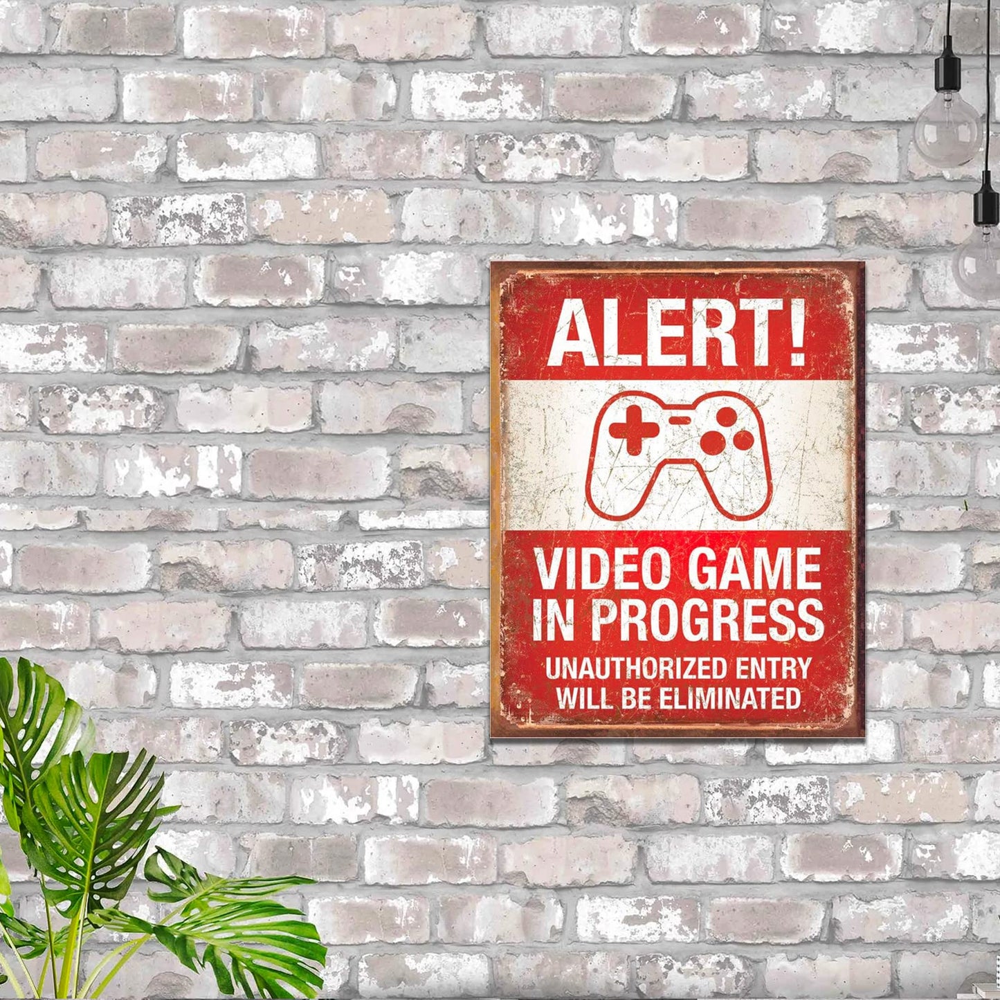 Video Game in Progress Tin Sign