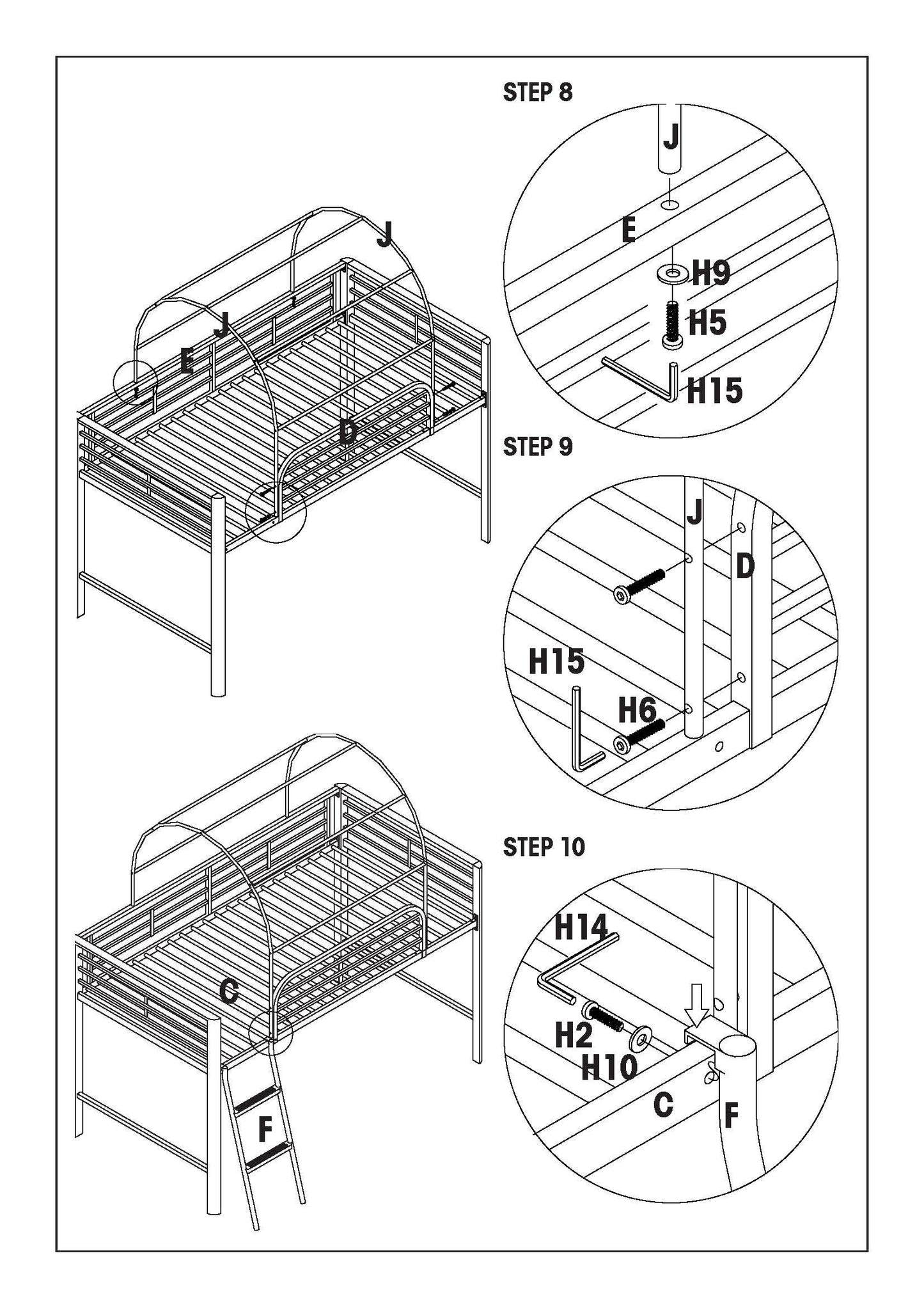 Princess Castle Twin Tent Bunk Bed