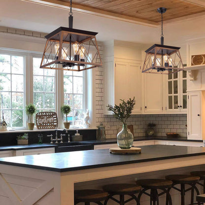 Rustic Four-Light Farmhouse Chandelier