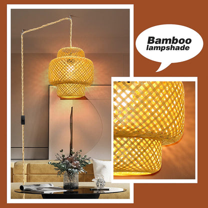 Rattan Pendant Light with Hemp Rope