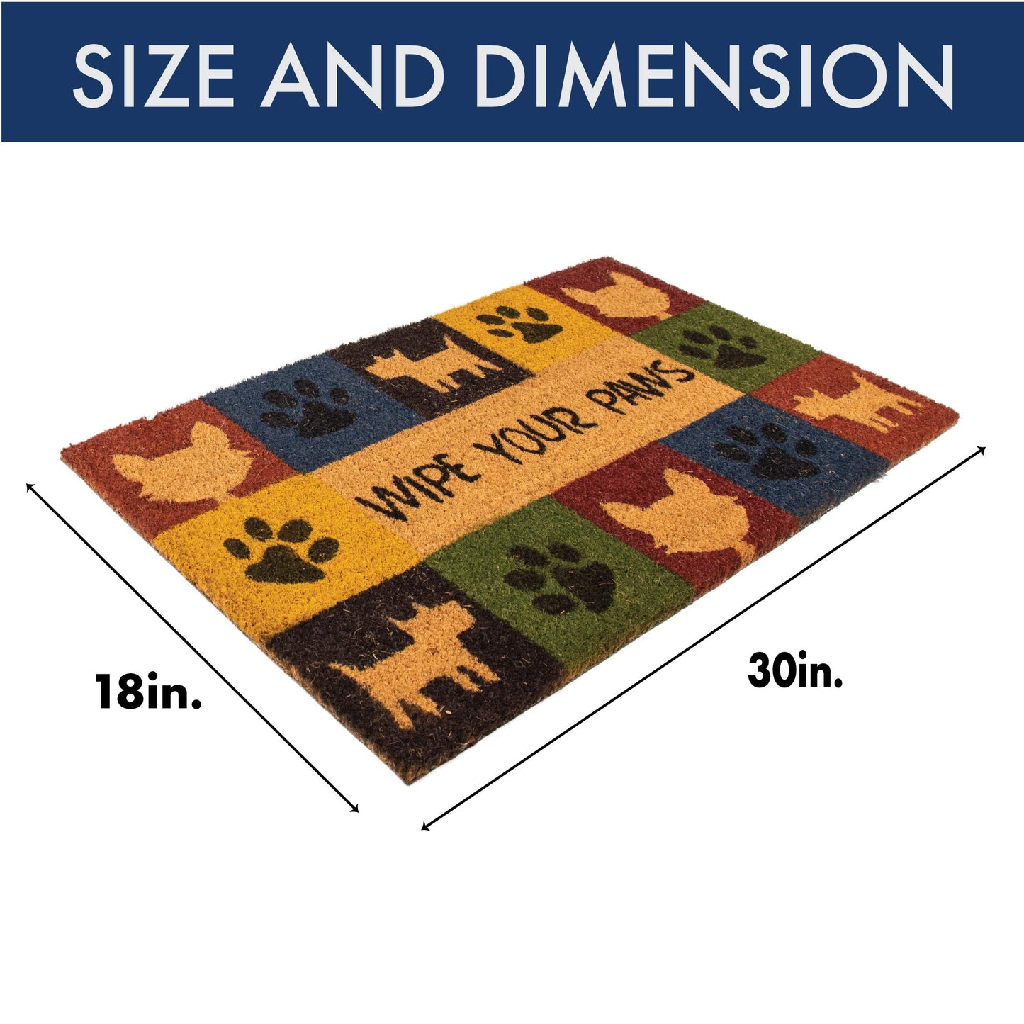 Wipe Your Paws Vinyl-Backed Natural Coir Doormat