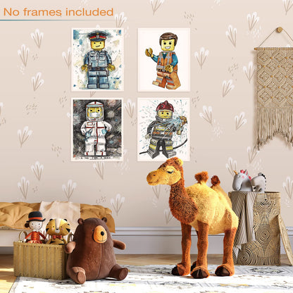 Lego Style Figures Wall Art Set