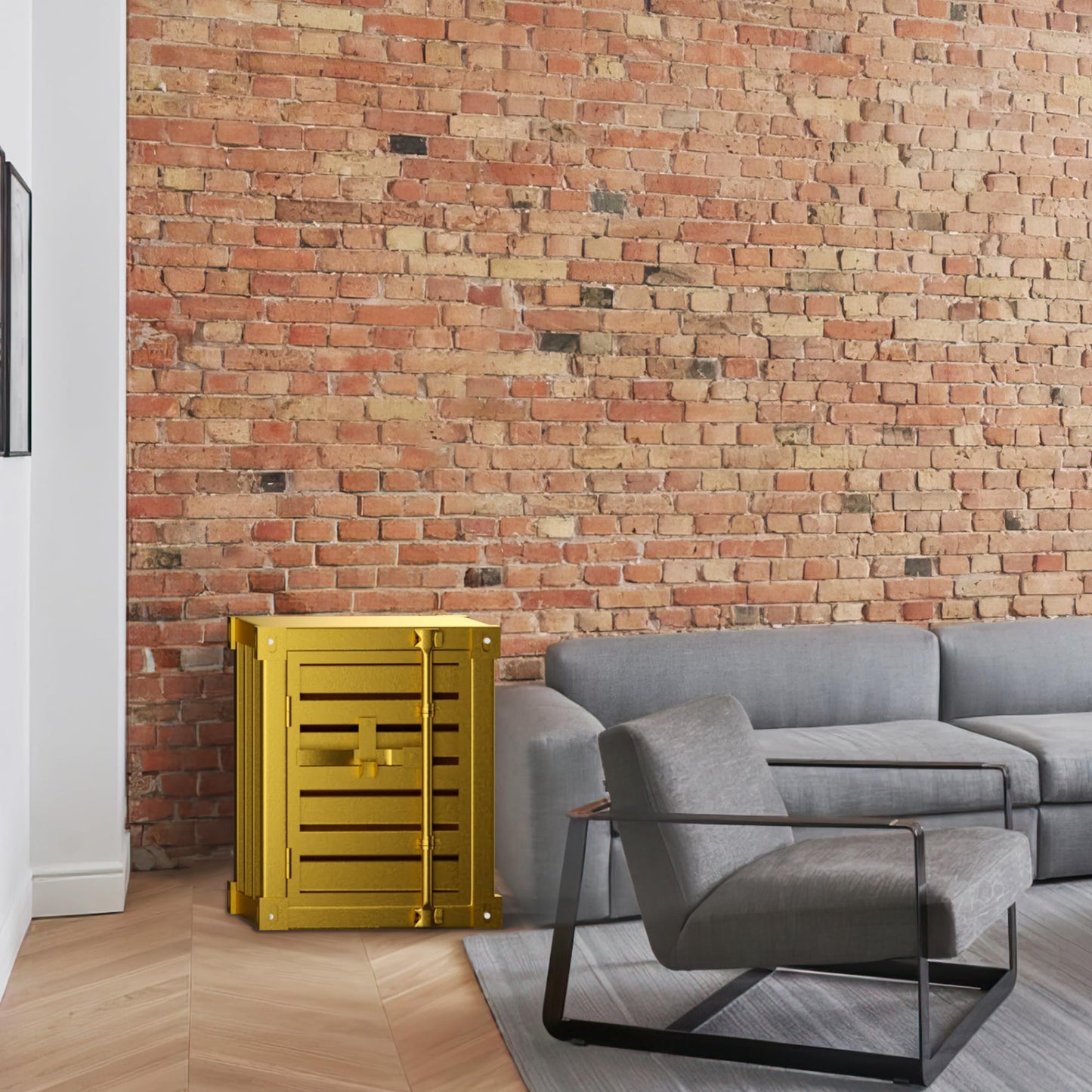 Industrial Metal Nightstand with Locker