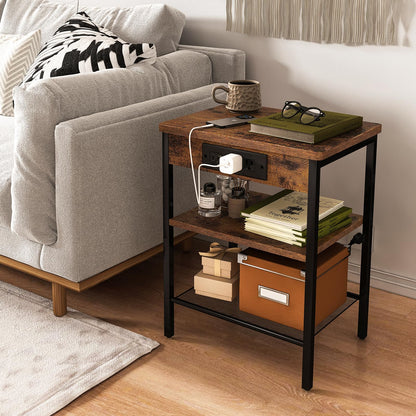 Nightstand with Charging Station - Set of 2