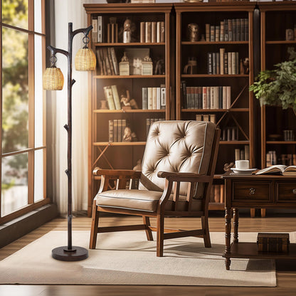 Scenekoy Rustic Farmhouse Standing Floor Lamp