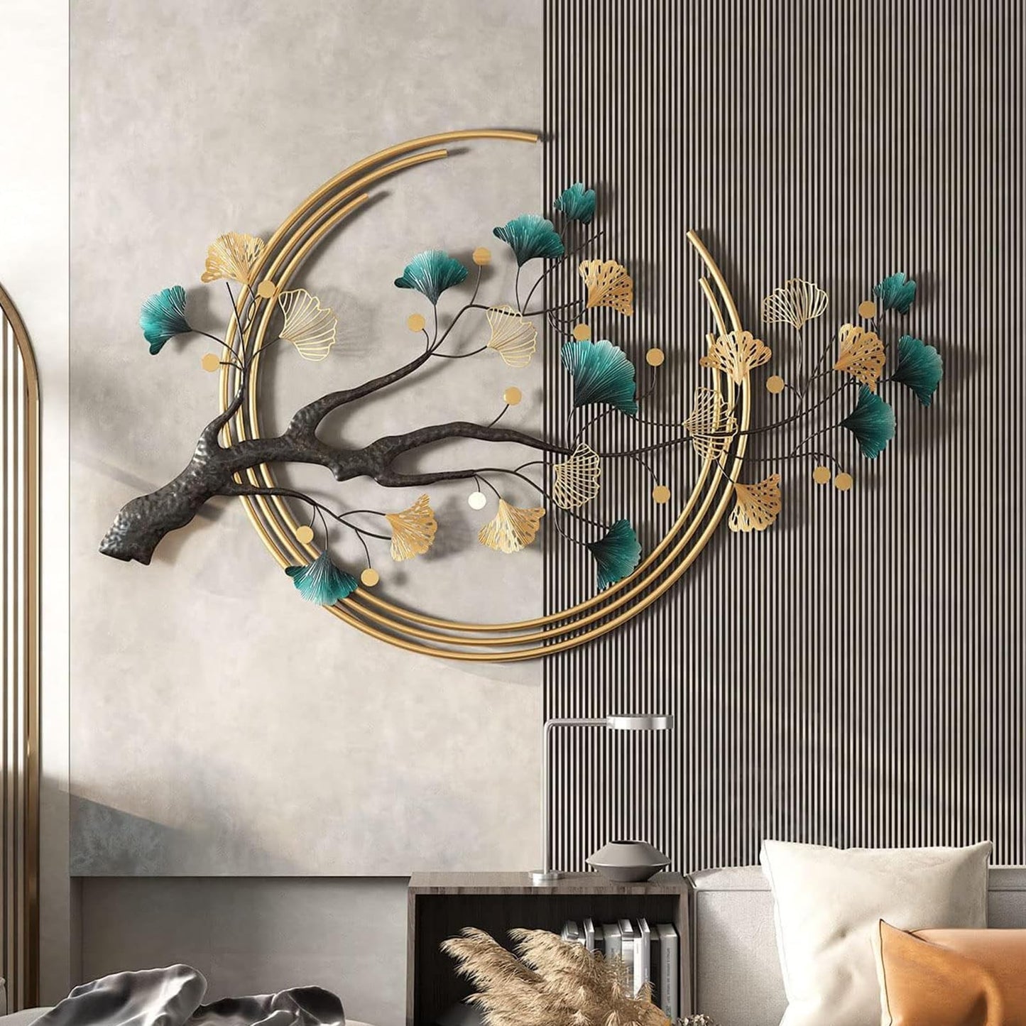 3D Ginkgo Leaf Metal Wall Art