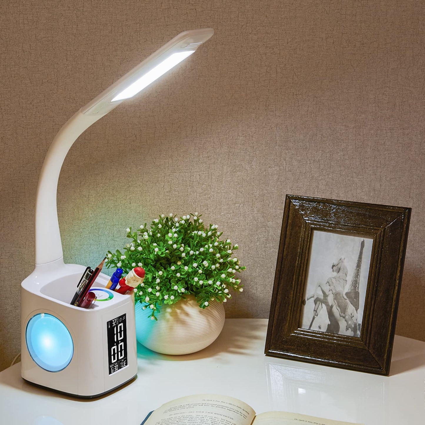 Study Desk Lamp with USB Charging Port and Night Light