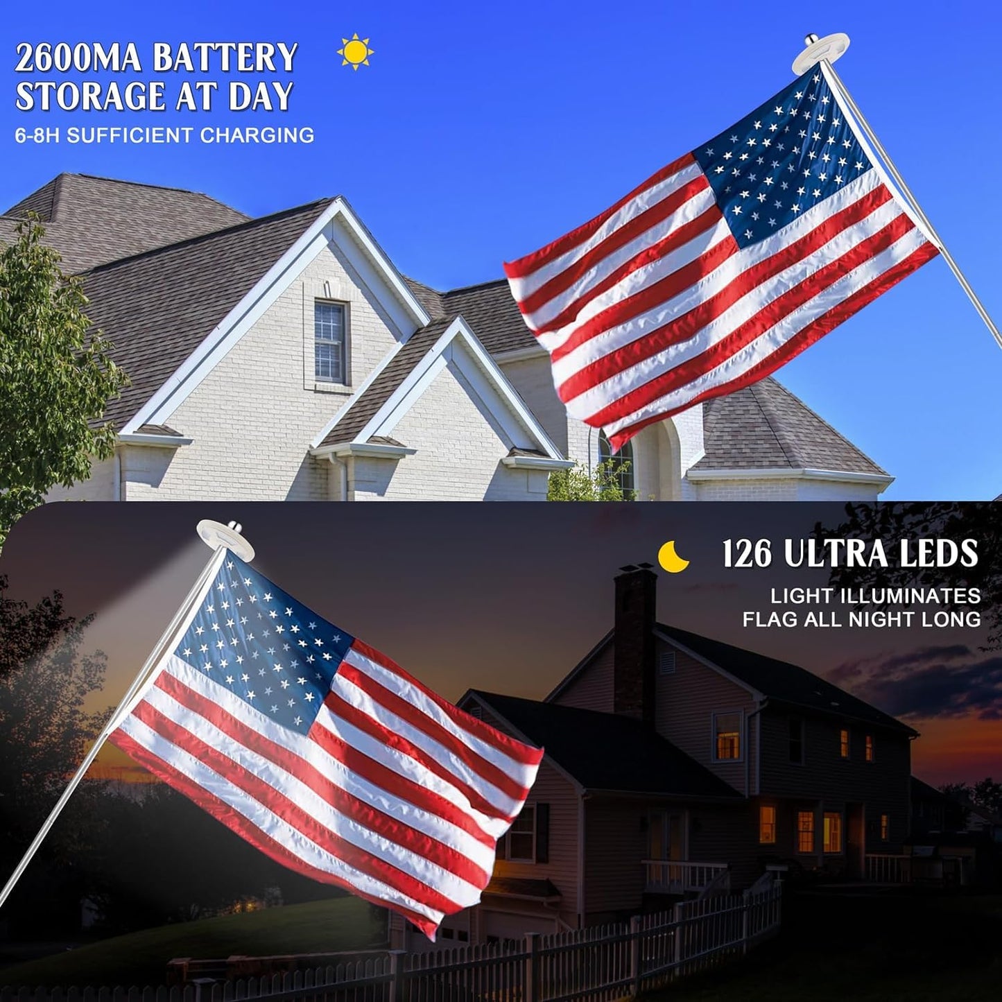 Flag Pole Kit with Solar Light