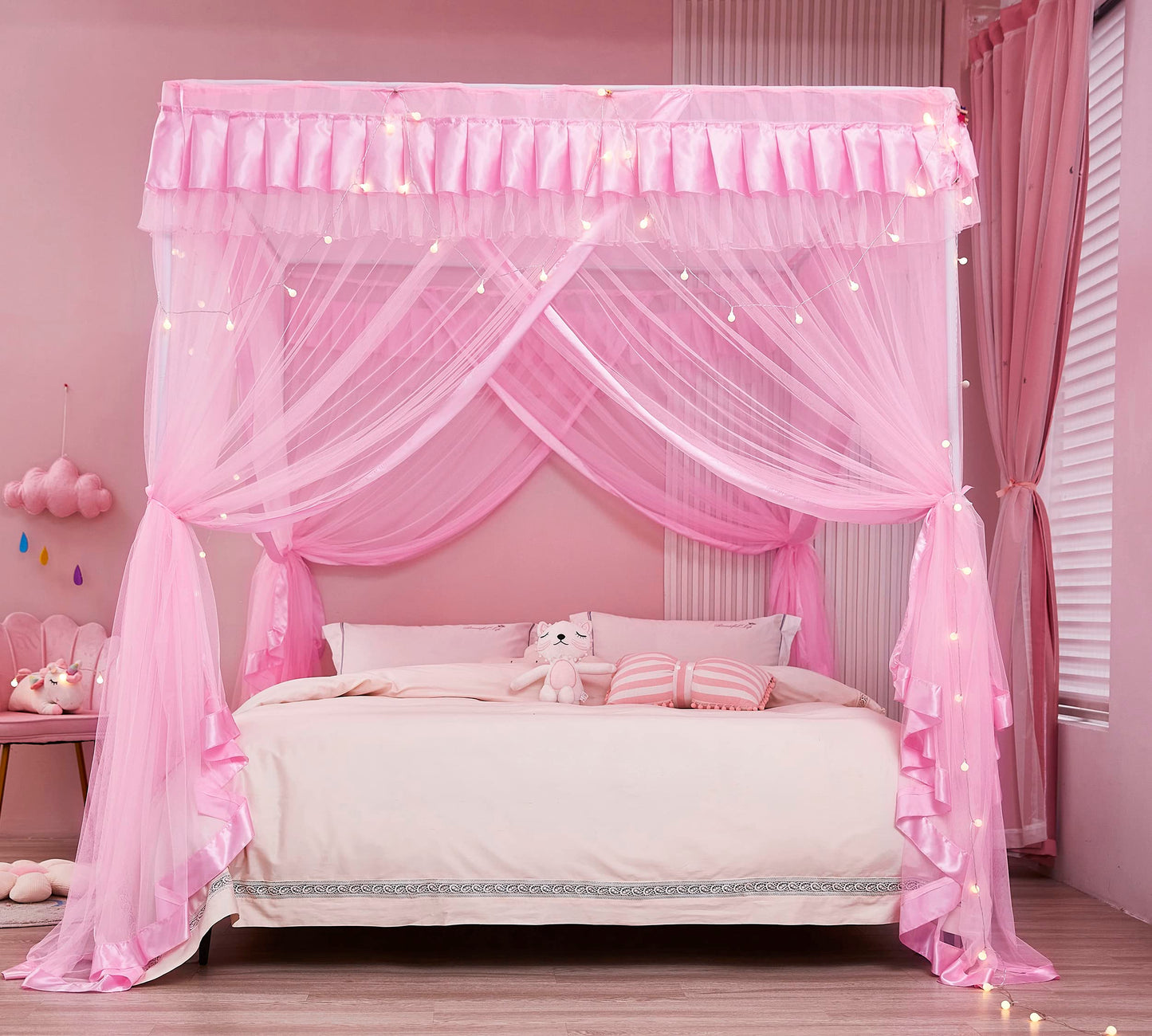 Pink Bed Canopy for Girls