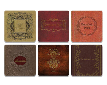 Jane Austen Books Coaster Set