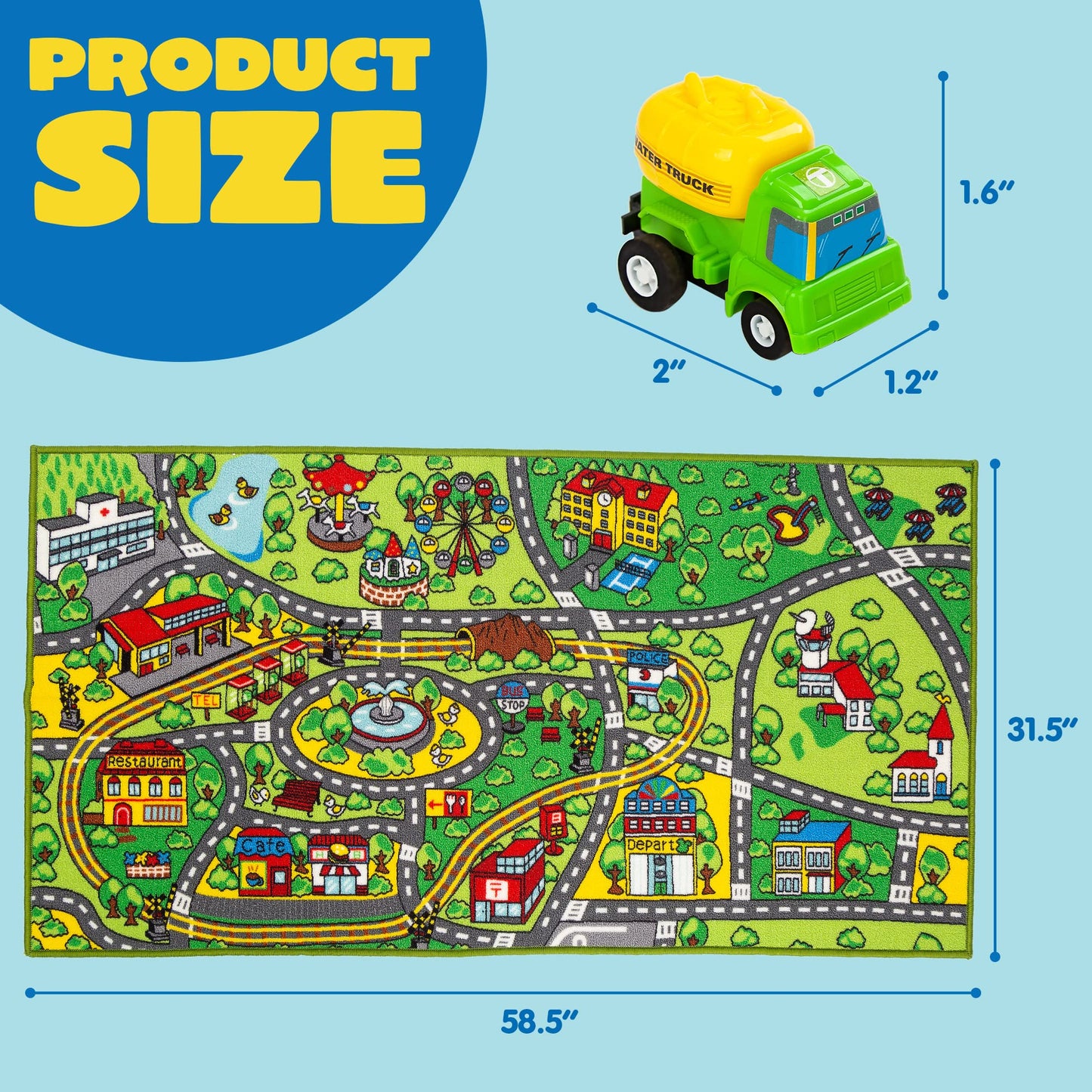 Carpet Playmat with 12 Cars Set