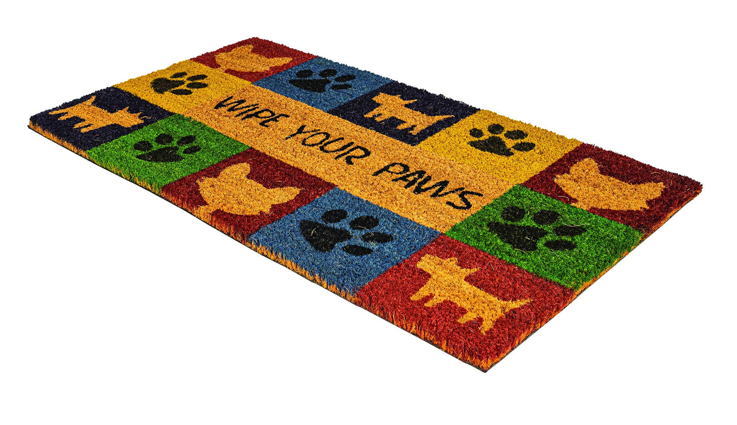 Wipe Your Paws Vinyl-Backed Natural Coir Doormat