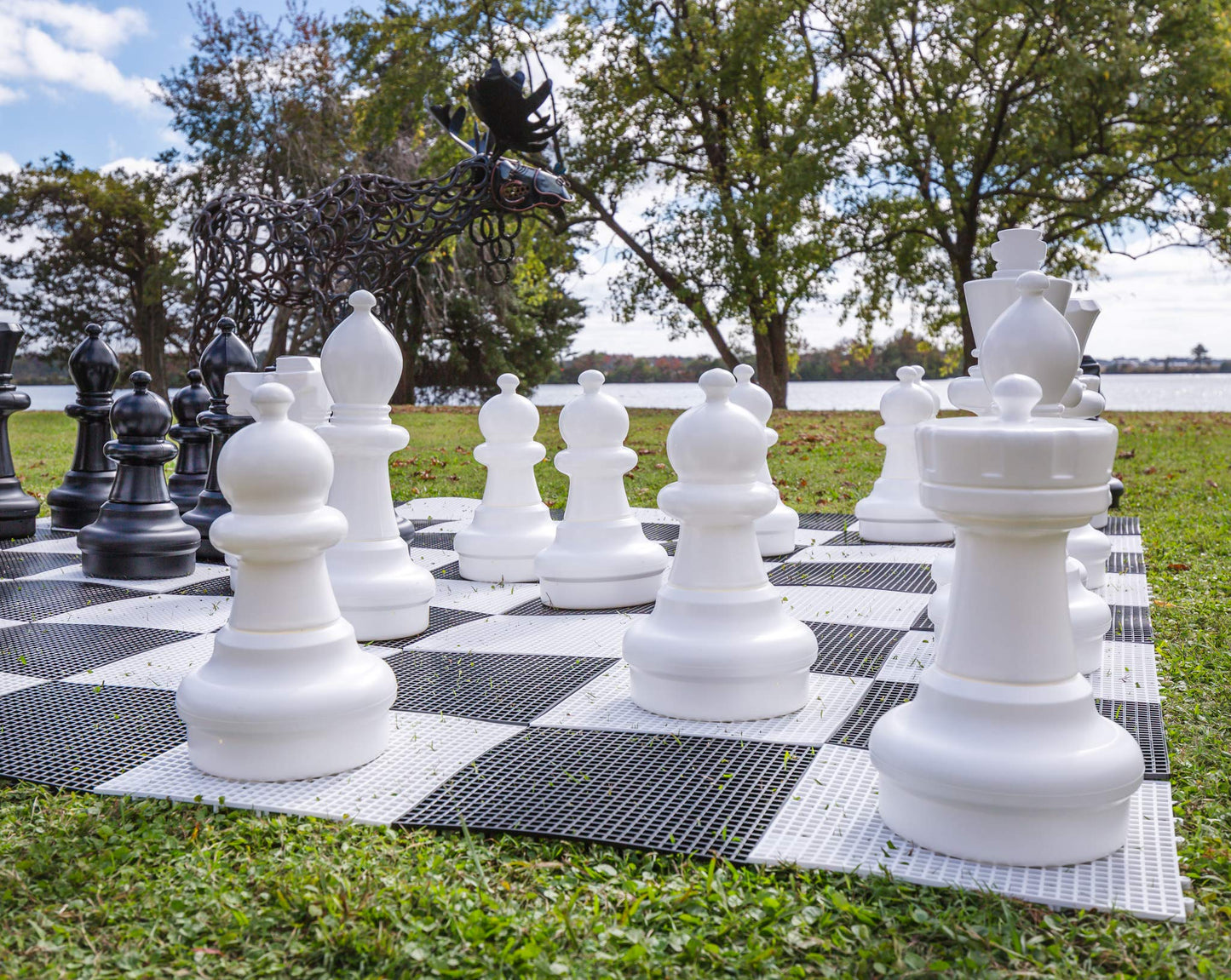 Giant Chess Set with Game Board