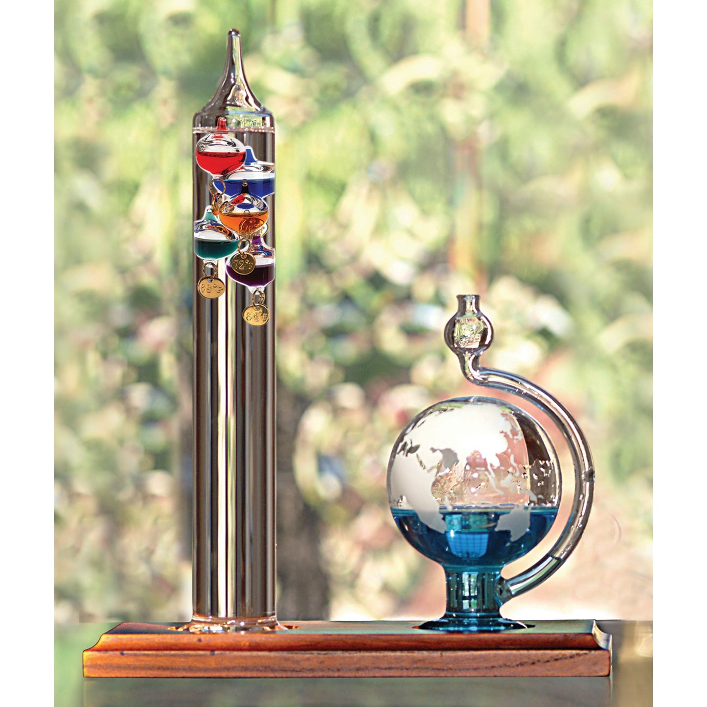 Galileo Thermometer with Barometer