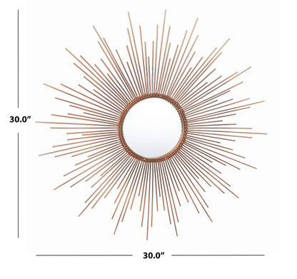 Copper-Toned Sunburst Mirror