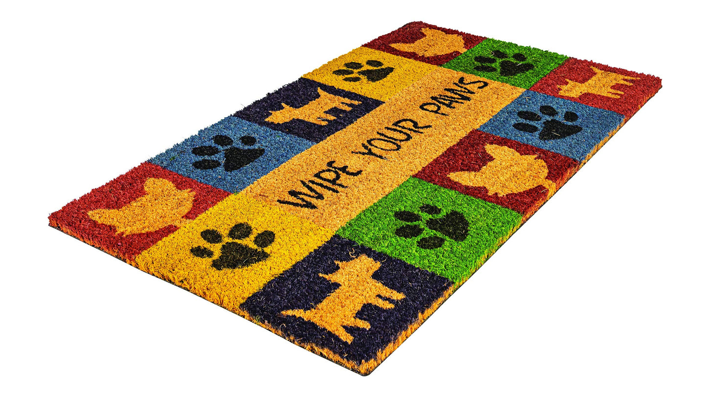 Wipe Your Paws Vinyl-Backed Natural Coir Doormat