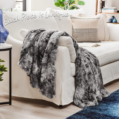 Premium Wolf Faux Fur Throw Blanket