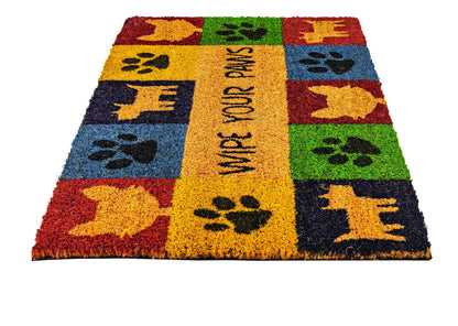 Wipe Your Paws Vinyl-Backed Natural Coir Doormat