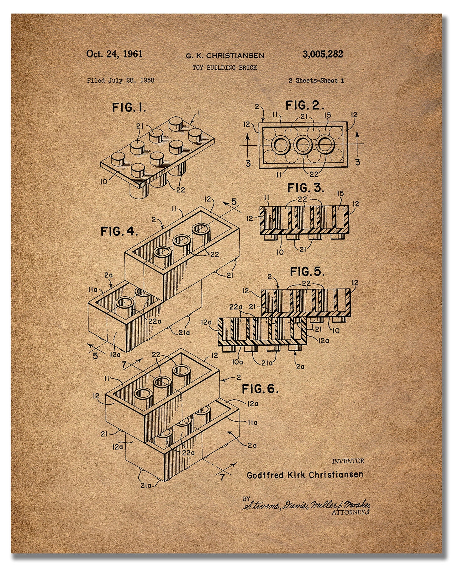 Lego Patent Art Prints